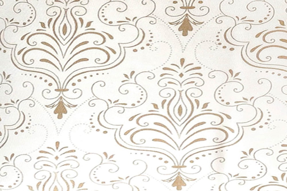 Close up view of a Champagne Damask Colored Luxurious 100% Bamboo Fabric Swatch