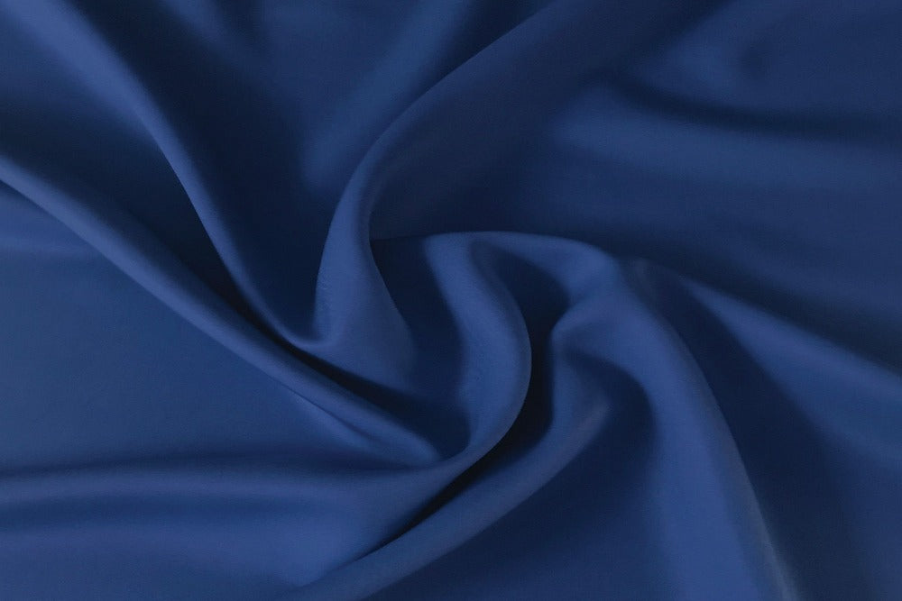 Close up view of a Indigo Colored Luxurious 100% Bamboo Fabric Swatch